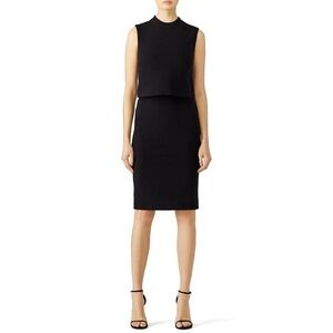 Diane Von Furstenberg 'TALI' POPOVER BODICE BLACK DRESS Size 2